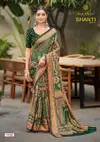 Shanti Vol 11 By Kashvi Bright Moss Foil Printed Saree Collection
